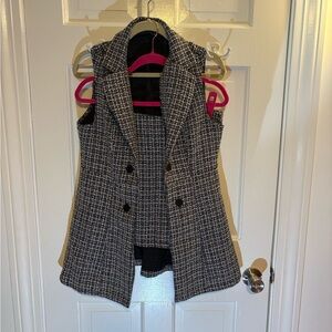 SHEIN Black and White Tweed Vest